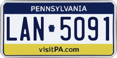 PA license plate LAN5091