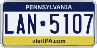PA license plate LAN5107
