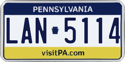 PA license plate LAN5114
