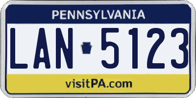 PA license plate LAN5123