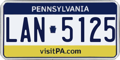 PA license plate LAN5125