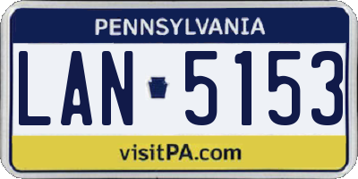 PA license plate LAN5153