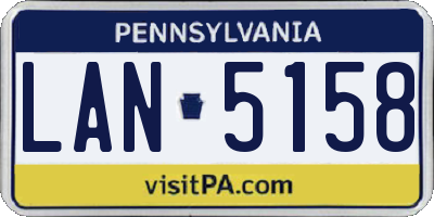PA license plate LAN5158