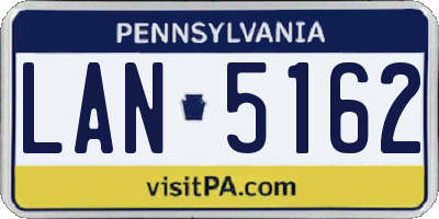 PA license plate LAN5162