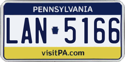 PA license plate LAN5166