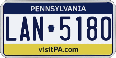PA license plate LAN5180