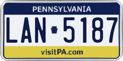 PA license plate LAN5187