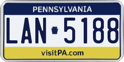 PA license plate LAN5188