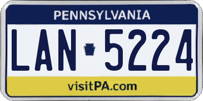 PA license plate LAN5224