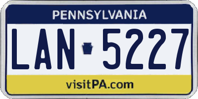 PA license plate LAN5227