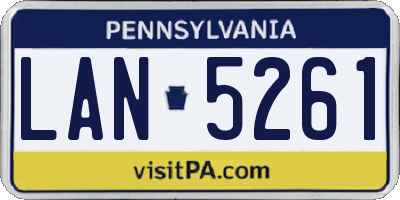 PA license plate LAN5261