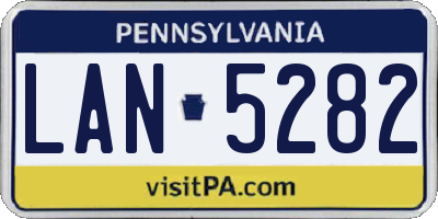PA license plate LAN5282