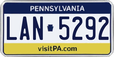 PA license plate LAN5292