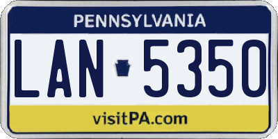 PA license plate LAN5350