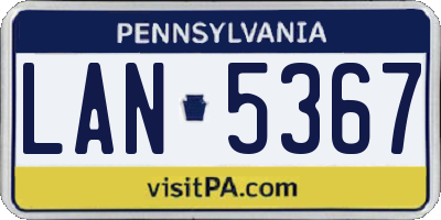 PA license plate LAN5367