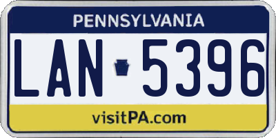PA license plate LAN5396