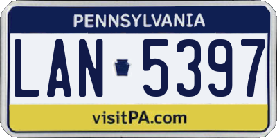 PA license plate LAN5397