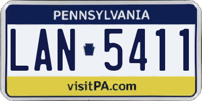 PA license plate LAN5411