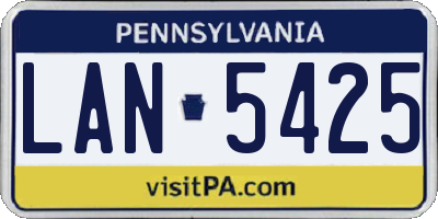 PA license plate LAN5425