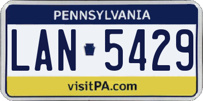 PA license plate LAN5429