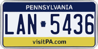 PA license plate LAN5436