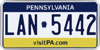 PA license plate LAN5442