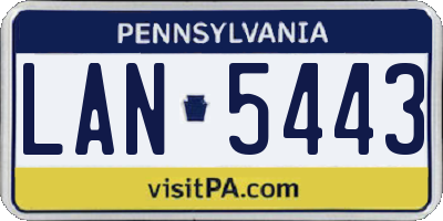 PA license plate LAN5443