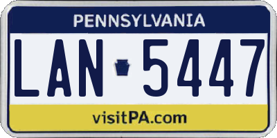 PA license plate LAN5447