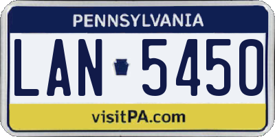 PA license plate LAN5450