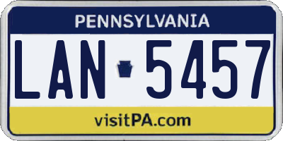 PA license plate LAN5457