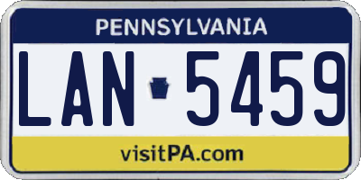 PA license plate LAN5459
