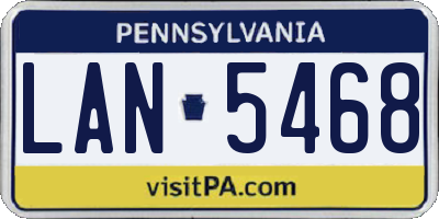 PA license plate LAN5468