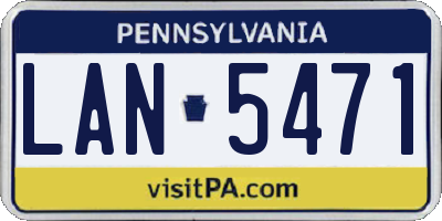 PA license plate LAN5471