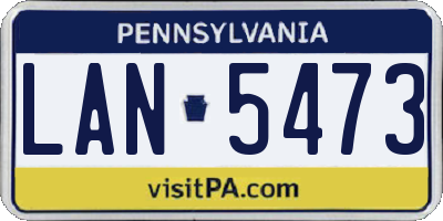 PA license plate LAN5473