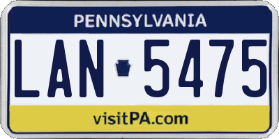 PA license plate LAN5475