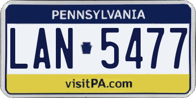 PA license plate LAN5477