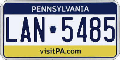 PA license plate LAN5485