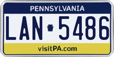 PA license plate LAN5486