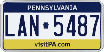 PA license plate LAN5487