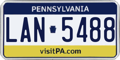 PA license plate LAN5488