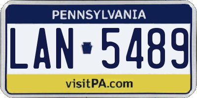 PA license plate LAN5489