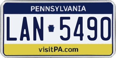 PA license plate LAN5490