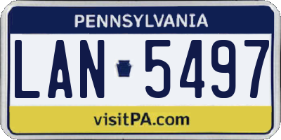 PA license plate LAN5497