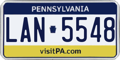 PA license plate LAN5548