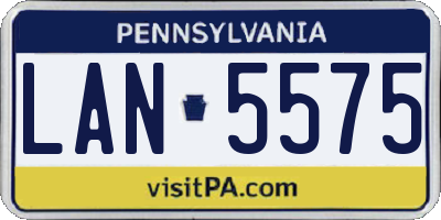 PA license plate LAN5575