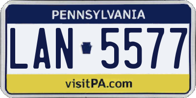 PA license plate LAN5577