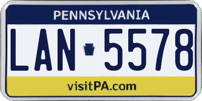 PA license plate LAN5578