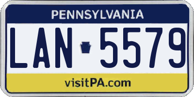 PA license plate LAN5579