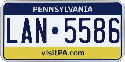 PA license plate LAN5586