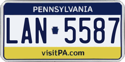PA license plate LAN5587